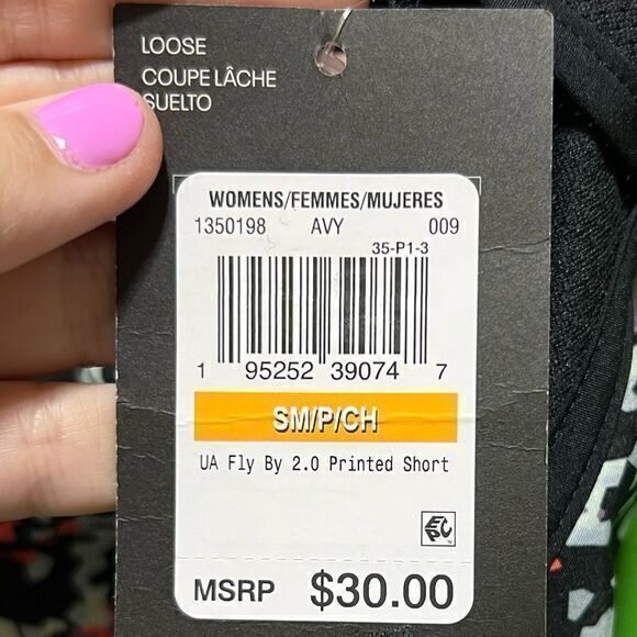 NWT Under Armour‎ Women’s UA Fly By 2.0 Loose Printed Shorts Black Small - Picture 4 of 4